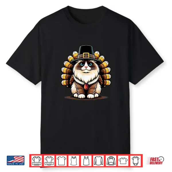 Humor Thanksgiving Turkey Ragdoll Cat Shirt