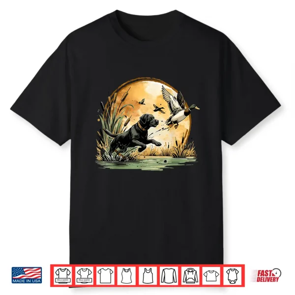 Hunting Labrador Retrieving Duck Black Lab Mallard Retriever Shirt