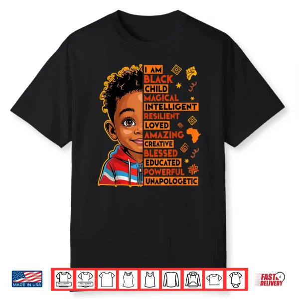 I Am Black History Month African American Juneteenth Kid Boy Shirt