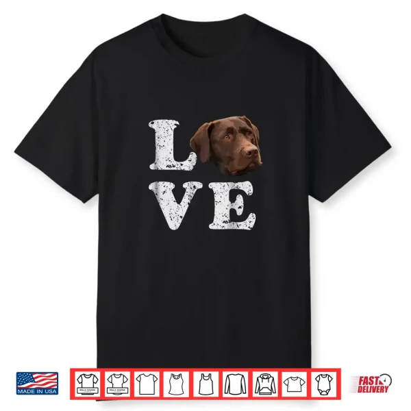 I Love My Chocolate Lab Shirt   Labrador Retriever Dog Tee