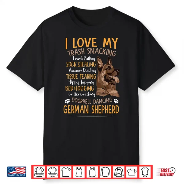 I Love My German Shepherd Shirt For Dog Lovers