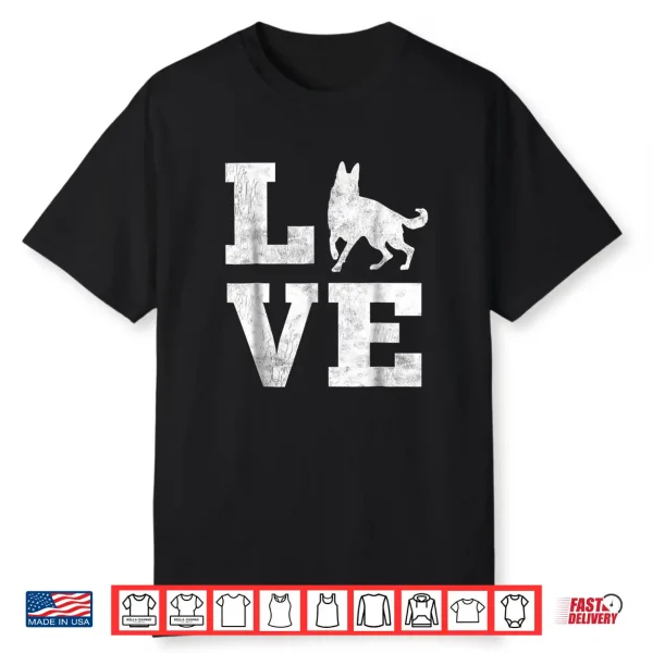 I Love My German Shepherd Shirt Funny Pet Dog Lover Gifts