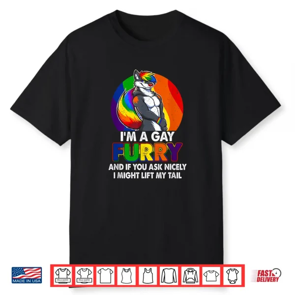 I’M A Gay A Furry Rainbow Fox Wolf Pride Month Shirt