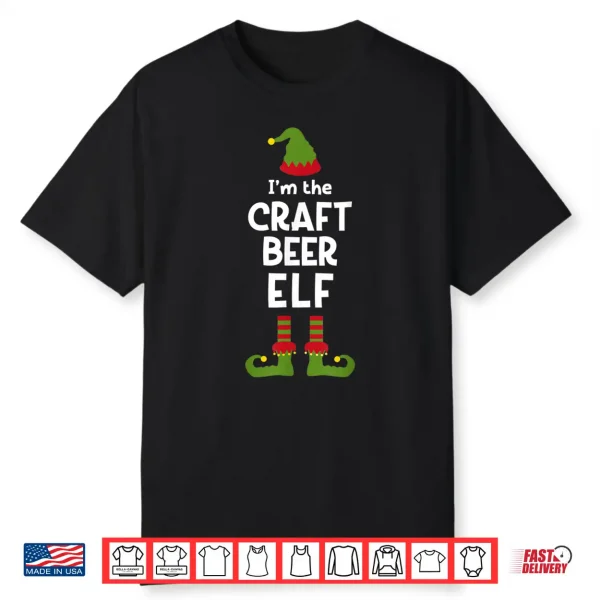 I’M The Craft Beer Elf Funny Christmas Party Pajamas Brewing Shirt