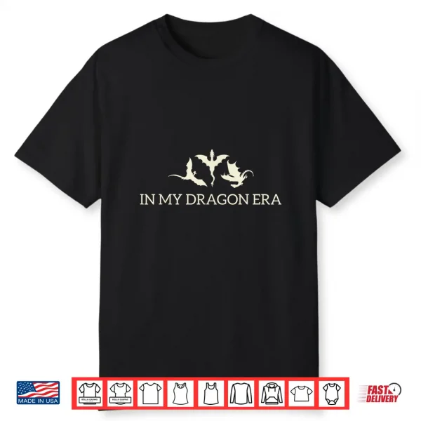 In My Dragon Era Dragon Reading Lover Bookworms And Readers Shirt