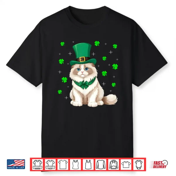 Irish Shamrock Leprechaun Hat Ragdoll Cat St Patrick’S Day Men Women Kids Shirt
