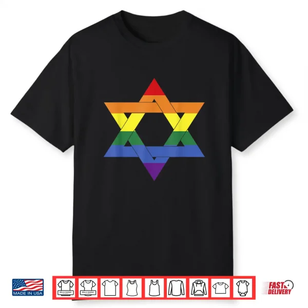 Israel Lgbtq Rainbow Flag Gay Pride Star Of David Lgbt Shirt