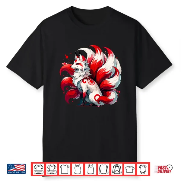 Japanese Anime Fox Kitsune Nine Tails Shirt