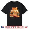 Japanese Art Ramen Cat Ninja Ukiyo E Anime Style Samurai Cat Shirt