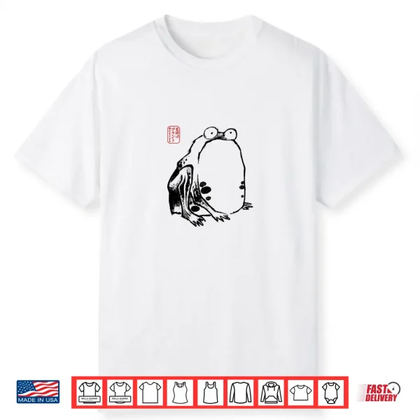 Japanese Grumpy Frog Ukiyo E Anime Japanese Art Shirt