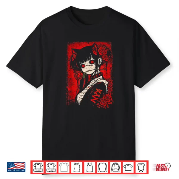 Japanese Horror Anime Girl Creepy Manga Gothic Kawaii Otaku Shirt