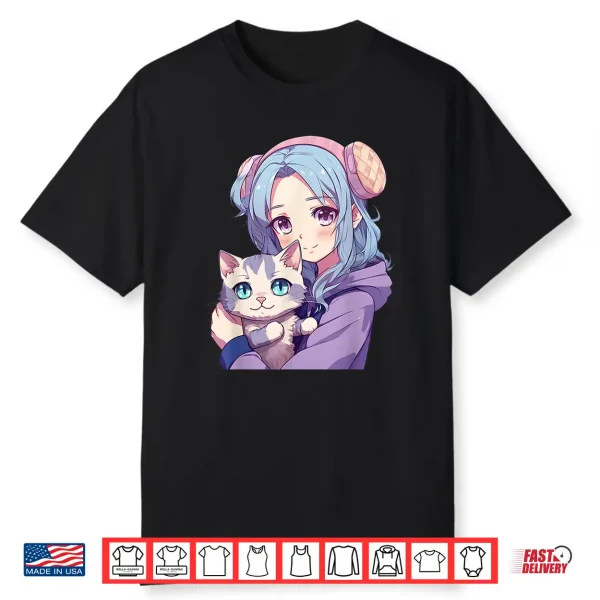 Japanese Kawaii Girl Anime & Cats Cute Gifts For Teens Girls Shirt