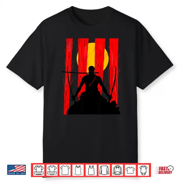 Japanese Retro Art Zoro Anime Graphic Shirt