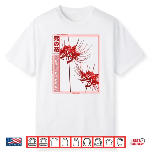 Japanese Spider Lily Flower Lover Anime Aesthetic Manga Shirt