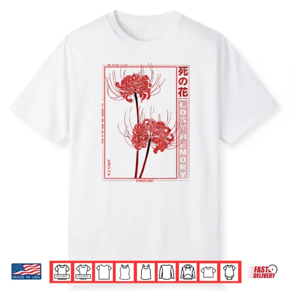 Japanese Spider Lily Soft Grunge Anime Aesthetic Flower Shirt