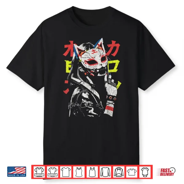 Japanese Streetwear Cyberpunk Y2K Techwear Neko Manga Anime Shirt