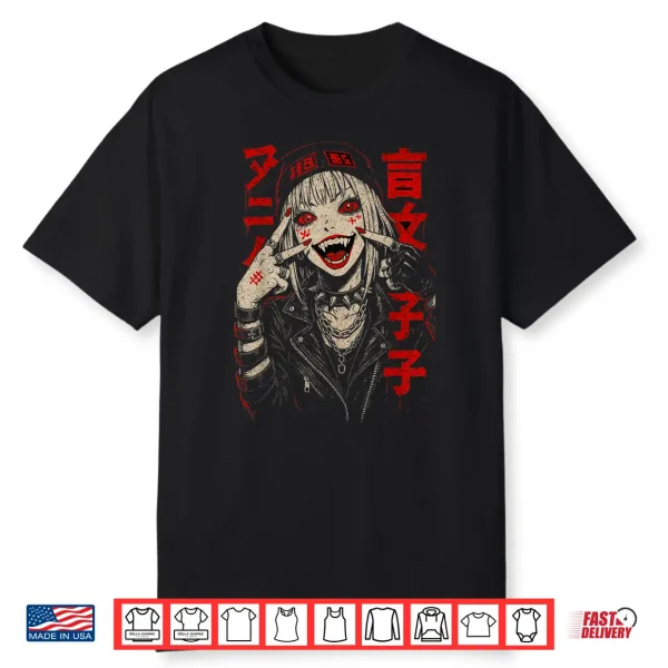Japanese Streetwear Futuristic Retro Techwear   Anime Manga Shirt