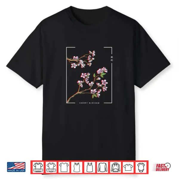 Japanese Aesthetic Vaporwave Cherry Blossom Glitch Anime Shirt