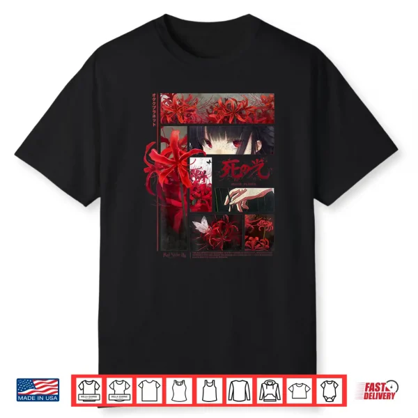 Japanese Spider Lily Anime Flower In Soft Grunge Aesthetic Shirt