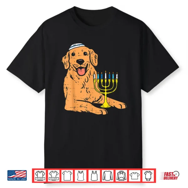Jewish Golden Retriever Dog Hanukkah Pajamas Chanukah Pjs Shirt