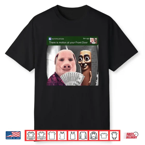 John Pork And Tung Tung Tung Sahur Front Door Motion Funny Shirt