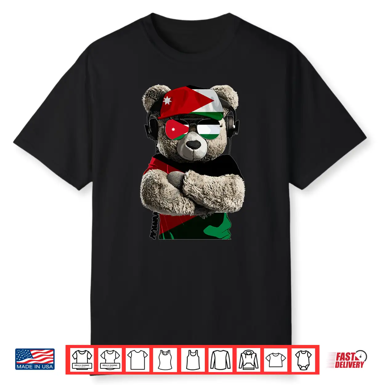 Jordanian Flag Bear Sunglasses Souvenirs Products Jordan Performance Shirt Jordanian Flag Bear Sunglasses Souvenirs Products Jordan Performance Shirt