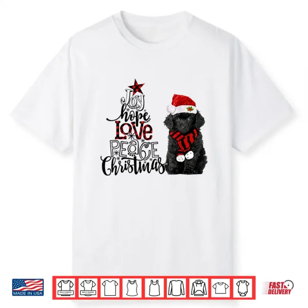Joy Hope Love Peace Christmas Black Toy Poodle 2020 Shirt