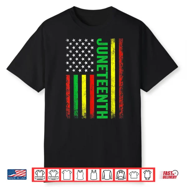 June 19Th History Of Afircan Us American Flag Juneteenth Shirt
