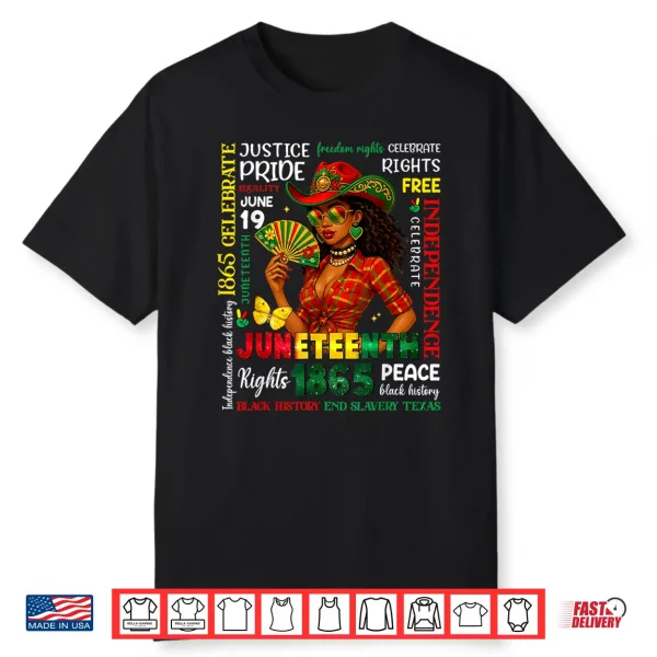 Juneteenth 1865 Black Pride Black Women Cowgirl Melanin Girl Shirt