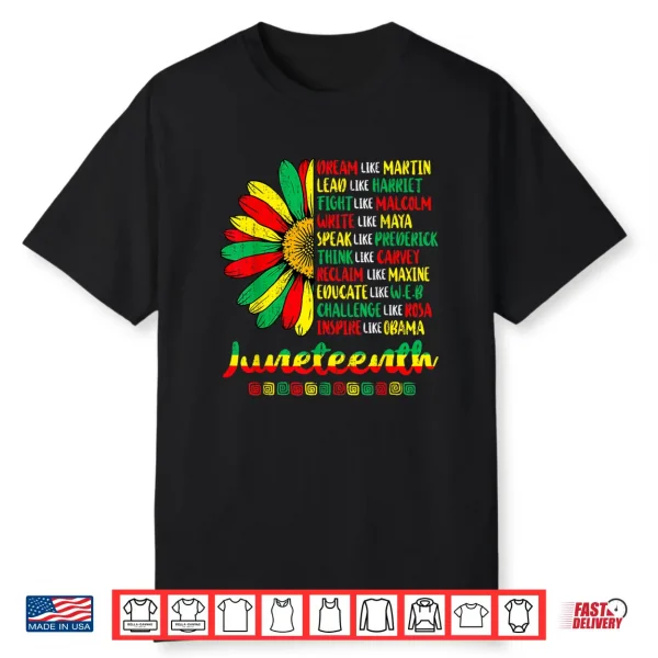 Juneteenth 1865 Sunflower Freedom African June 19Th Womens Shirt