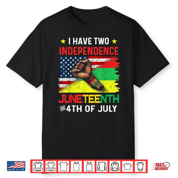 Juneteenth 1865 Black African American Flag Usa 4Th Of July Shirt