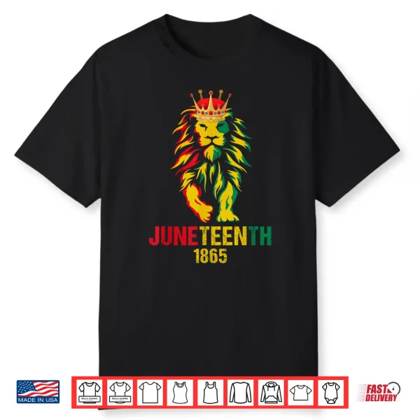 Juneteenth African American Black Lion 1865 King Mens Women Shirt