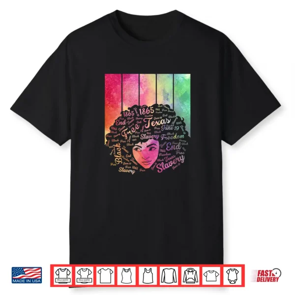 Juneteenth Black History Afro Woman Colorful Design Shirt