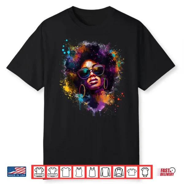 Juneteenth Black Woman Queen Afro African Melanin Dripping Shirt