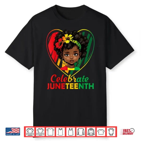 Juneteenth Celebrate Girls Kids African American Black 1865 Shirt