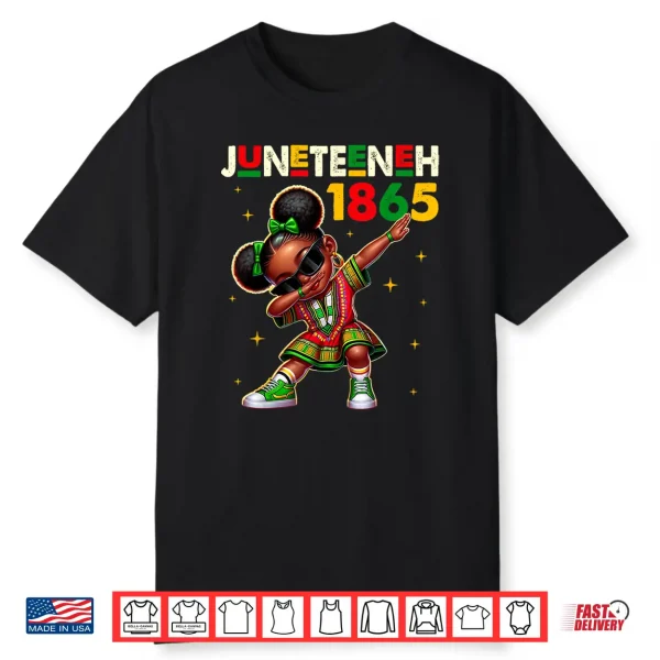 Juneteenth Dabbing Black Girls Queen Melanin Brown Skin Dab Shirt