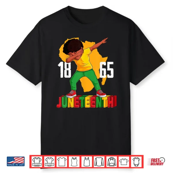 Juneteenth Dabbing Boy Kids Boys Men Black African Shirt