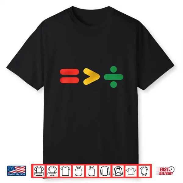 Juneteenth Equality Is Greater Than Division Afro Shirt