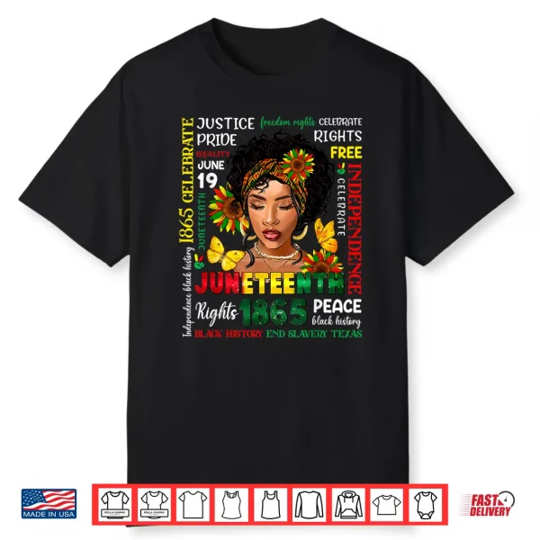 Juneteenth Shirts Celebrating Black Freedom 1865 Black Women Shirt