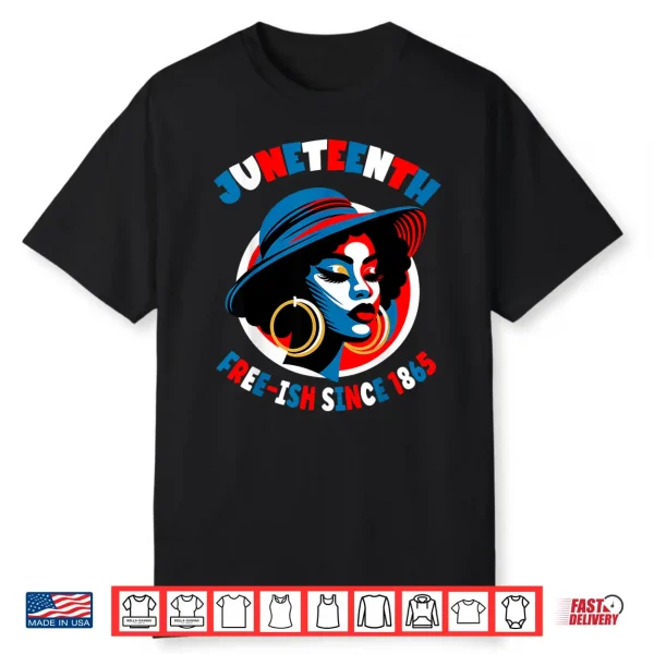 Juneteenth Women Black Freedom Day 1865 Red White Blue Shirt