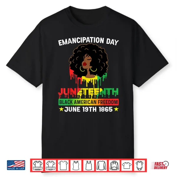 Juneteenth Shirt Women African Black American Feedom 1865 Shirt