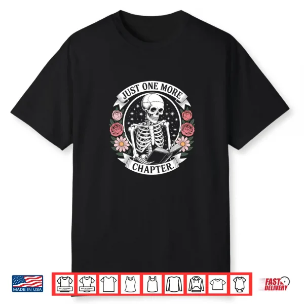 Just One More Chapter Gothic Skeleton Reading A Book Comfort Colors Crop Top