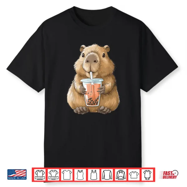 Kawaii Anime Capybara Boba Shirt