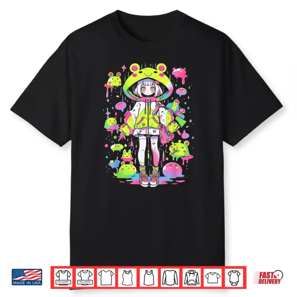 Kawaii Chibi Frog Girl   Decora Kei Anime Manga Harajuku Shirt