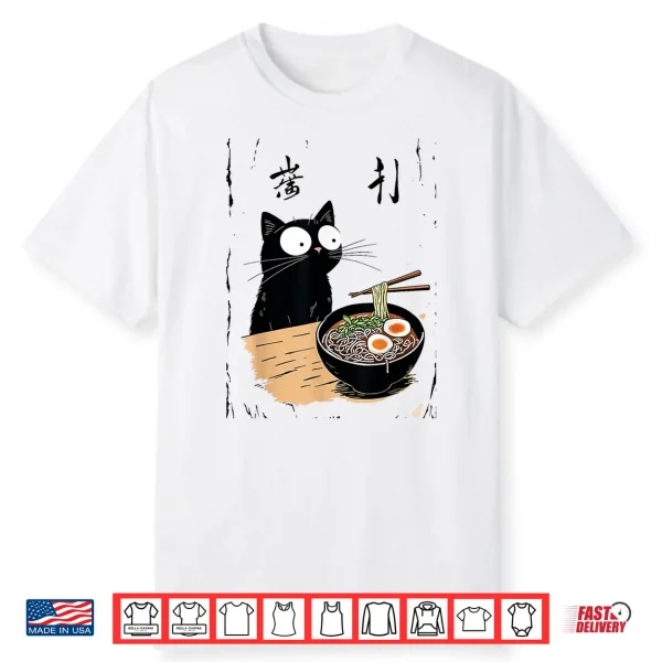 Kawaii Ramen Cat Cute Japanese Food For Anime Noodle Lovers Shirt