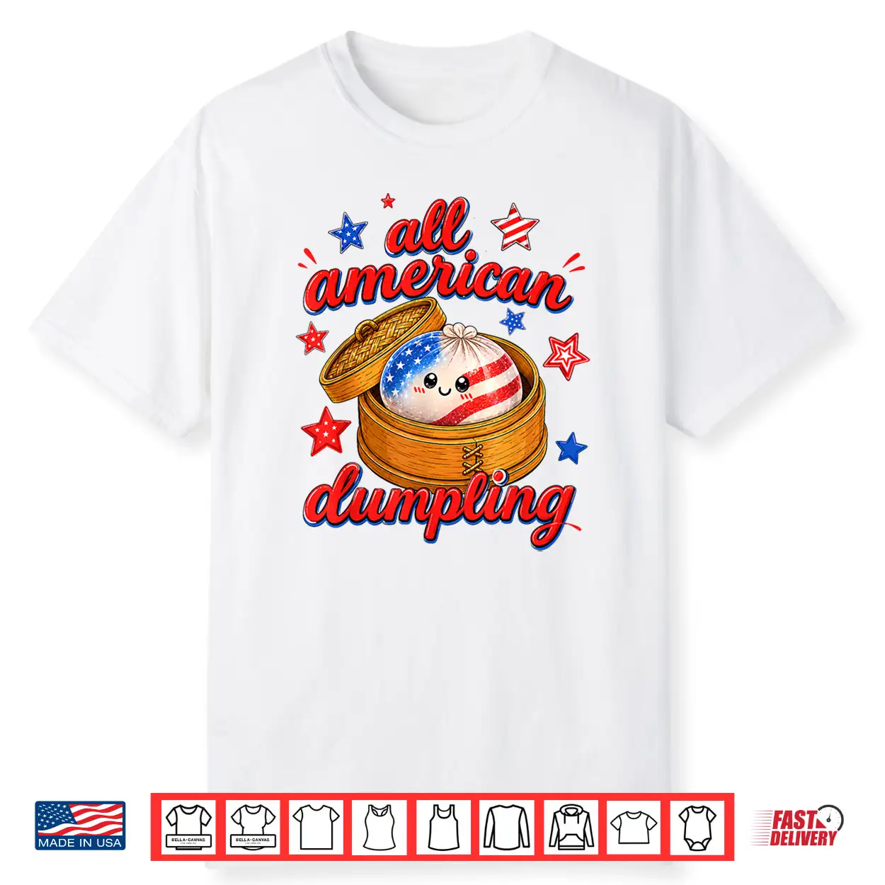 Kids Cute Striped All American Dumpling 4Th Of July Girls Shirt Kids Cute Striped All American Dumpling 4Th Of July Girls Shirt