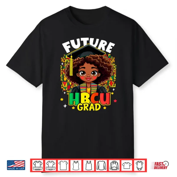 Kids Future Hbcu Grad Black Girl Kids Afro Black History Month Shirt