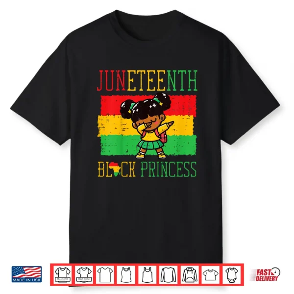 Kids Juneteenth Black Princess Black African June 19Th Kids Girl Shirt
