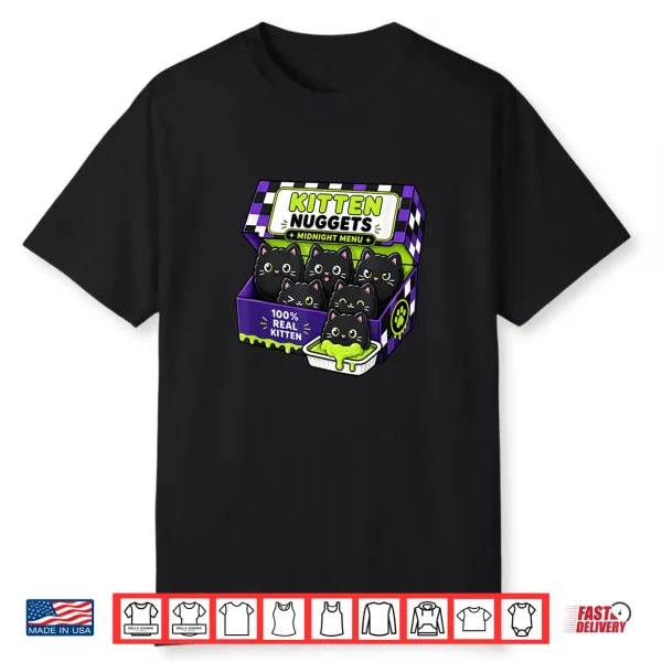 Kitten Midnight Menu Funny Black Cat Shirt