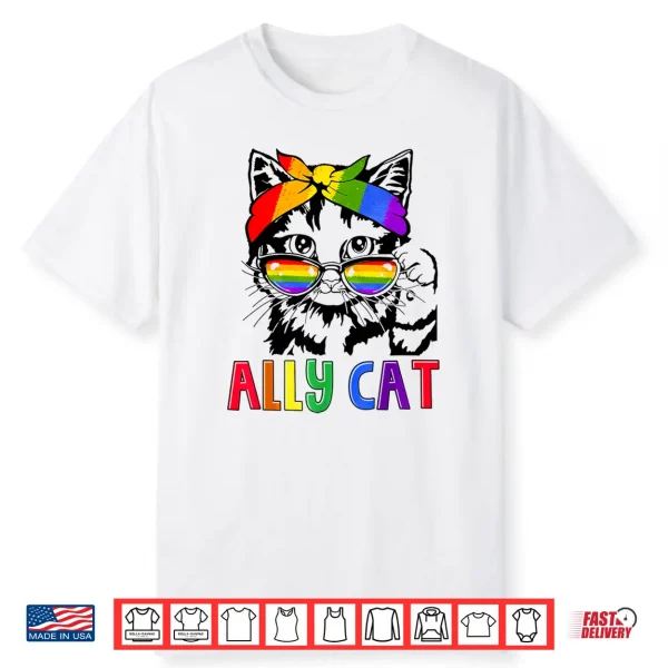 Lgbt Ally Cat Be Kind Gay Rainbow Funny Lgbtq Gift Idea Shirt